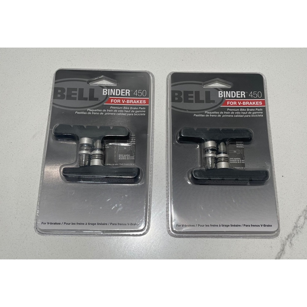 2 Pack Bell Binder 450 Premium V-Brake Bicycle Brake Pads Black 7122136 New